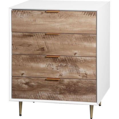 Wooden Tall 4 Drawer Dresser,Chest of Drawers with 4 Metal Legs, Anti-Tipping Device for Bedroom,Living Room