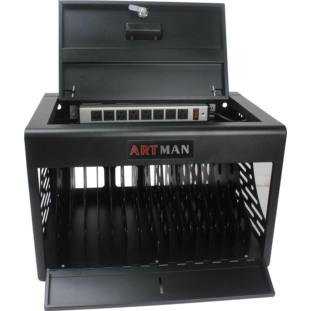16 Bay Charging Cabinet for Laptop,Chromebook, Locking Charging Station-BLACK