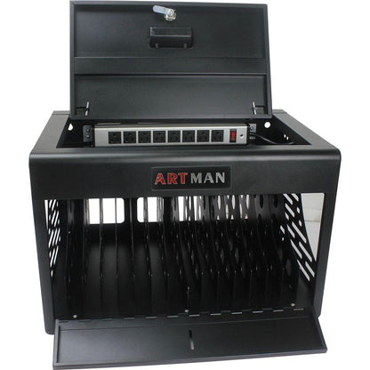 16 Bay Charging Cabinet for Laptop,Chromebook, Locking Charging Station-BLACK