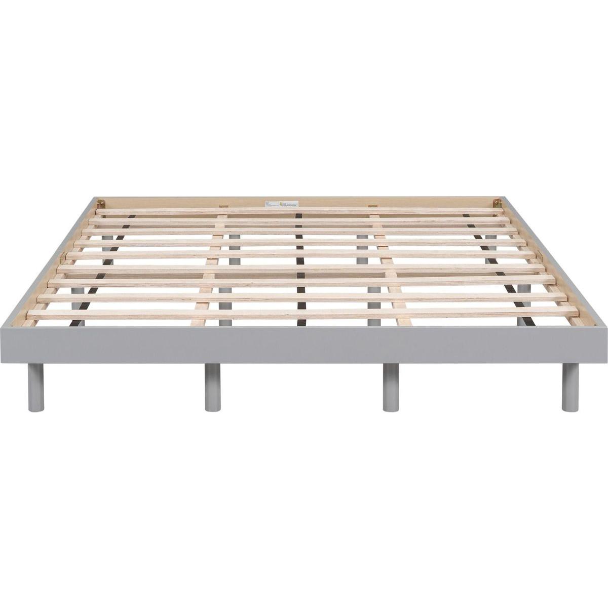 Modern Design Queen Floating Platform Bed Frame for Grey Color
