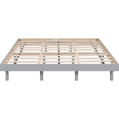 Modern Design Queen Floating Platform Bed Frame for Grey Color