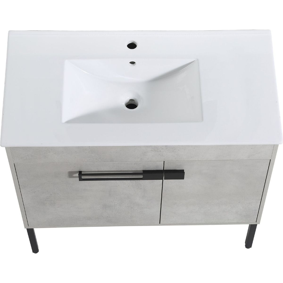 36 Inch Bathroom Vanity with Sink, Freestanding Bathroom Vanity or Floating is Optional Conversion-00336CG-1-F-BL9090B(KD-Packing)