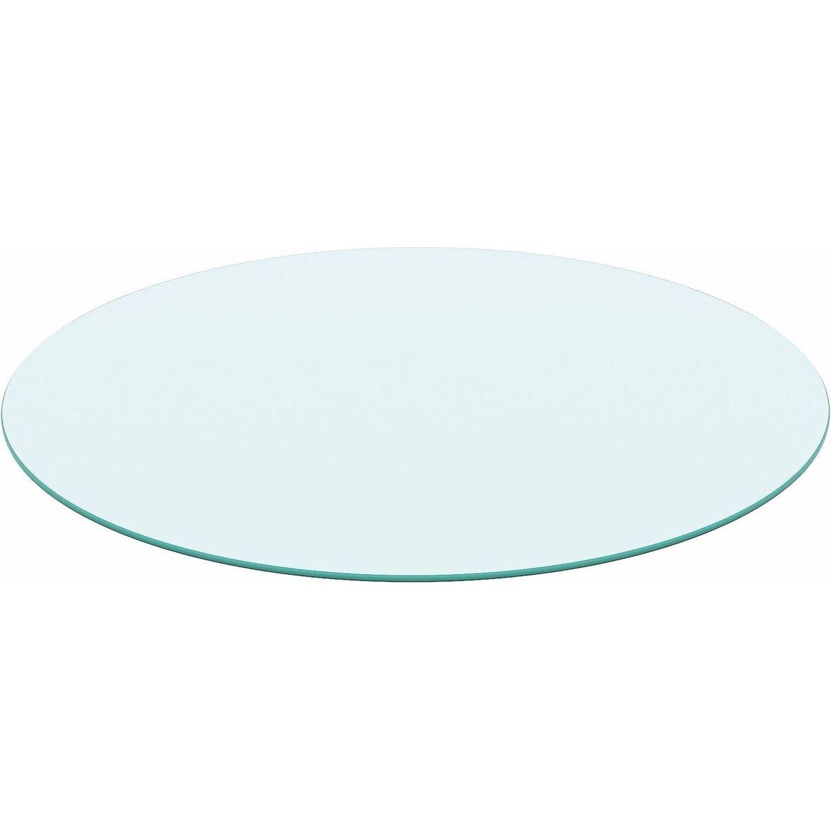 24" Inch Round Tempered Glass Table Top Clear Glass 1/4" Inch Thick Round Polished Edge