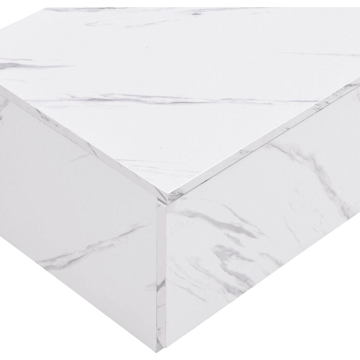 TV Stand with Faux Marble and Walnut Wood Grain Finish for TVs up to 88", Modern Free-Combination Entertainment Center with 4 Storage Drawers for Living Room, White