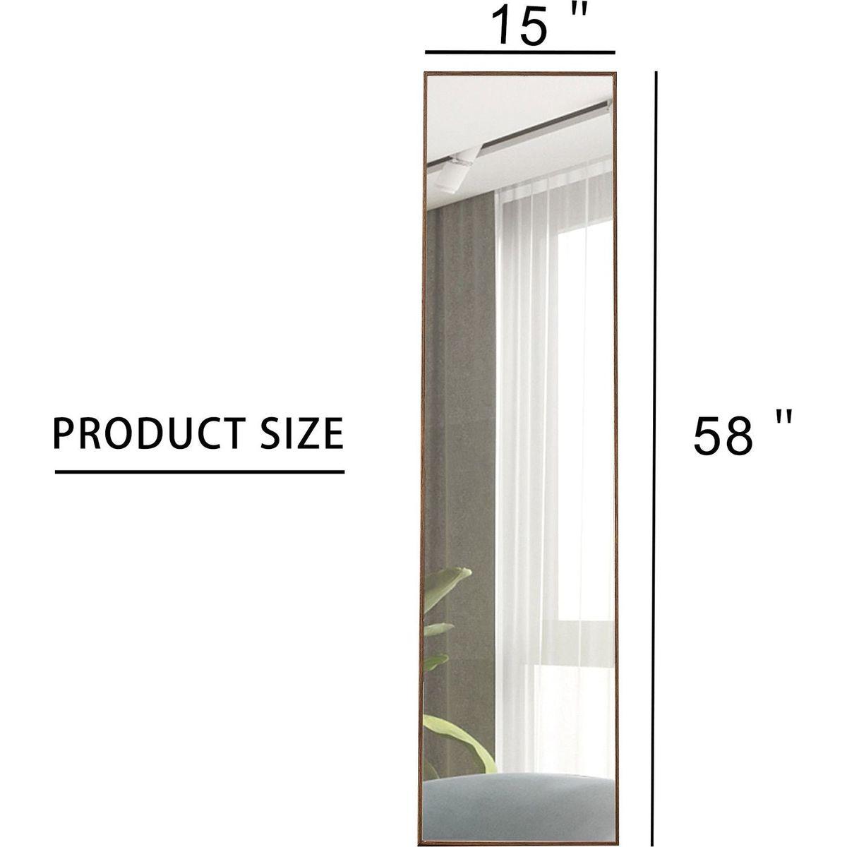 4rd generation packaging upgrade brown solid wood frame full body mirror, dressing mirror, decorative mirror, clothing store, floor standing mirror.