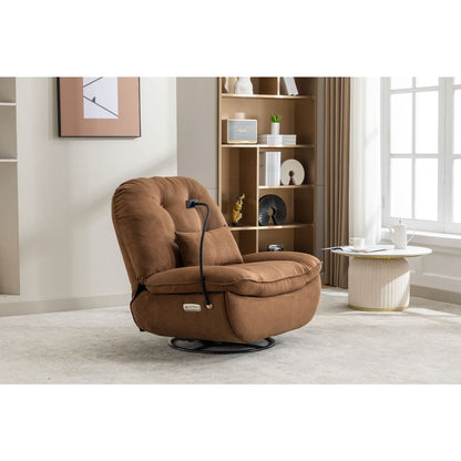 Power Recliner Swivel Glider USB Charger With Bluetooth Music Player Different Function Sleep Working Game and Leisure Model Grey