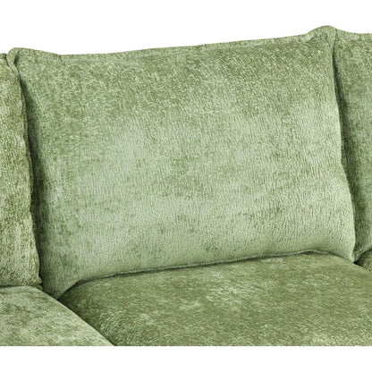 82.67"Convertible Sofa Bed Sectional Sofa Sleeper L-shaped Sofa with a Storage Ottoman,Two Pillows, Two Power Sockets and Two USB Ports for Living Room, Green