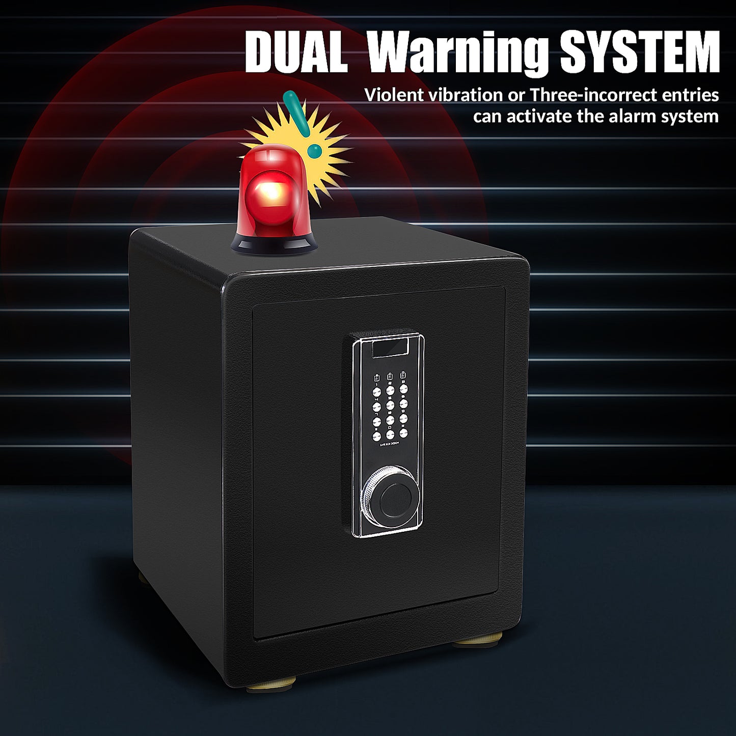 2 Cub Safe Box, 3 opening methods Safe for Money Valuables This safe contains a memory chip, and the password will not be lost, Black