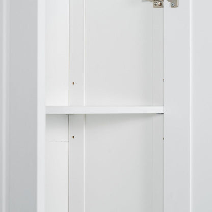 Storage Cabinet with Two Doors for Bathroom, Office, Adjustable Shelf, MDF Board, White
