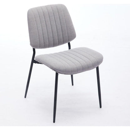 Dining Chairs Set of 2 Modern Retro Linen Chair with Bentwood Back Upholstered Seat Metal Legs Adjustable Foot for Kitchen Dining Room Chairs(Gray Linen)