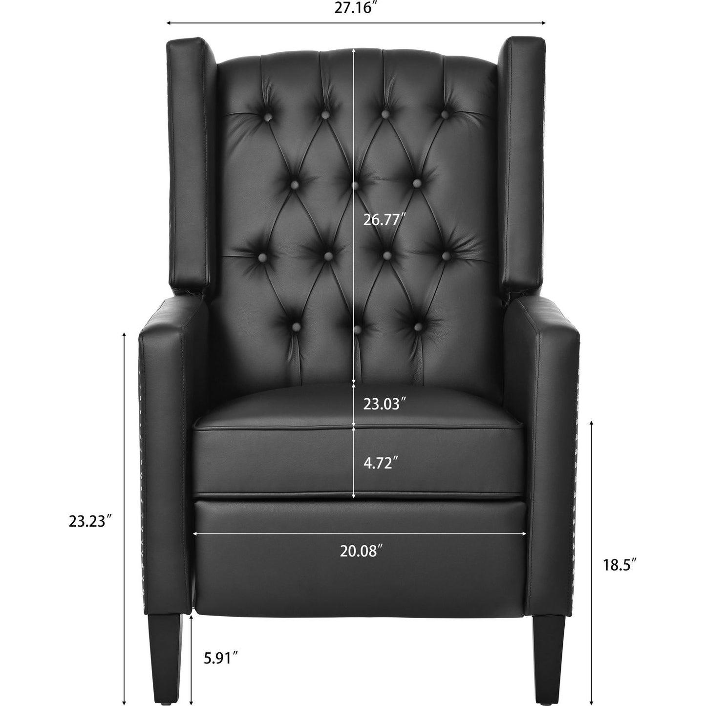 27.16" Wide Manual Wing Chair Recliner