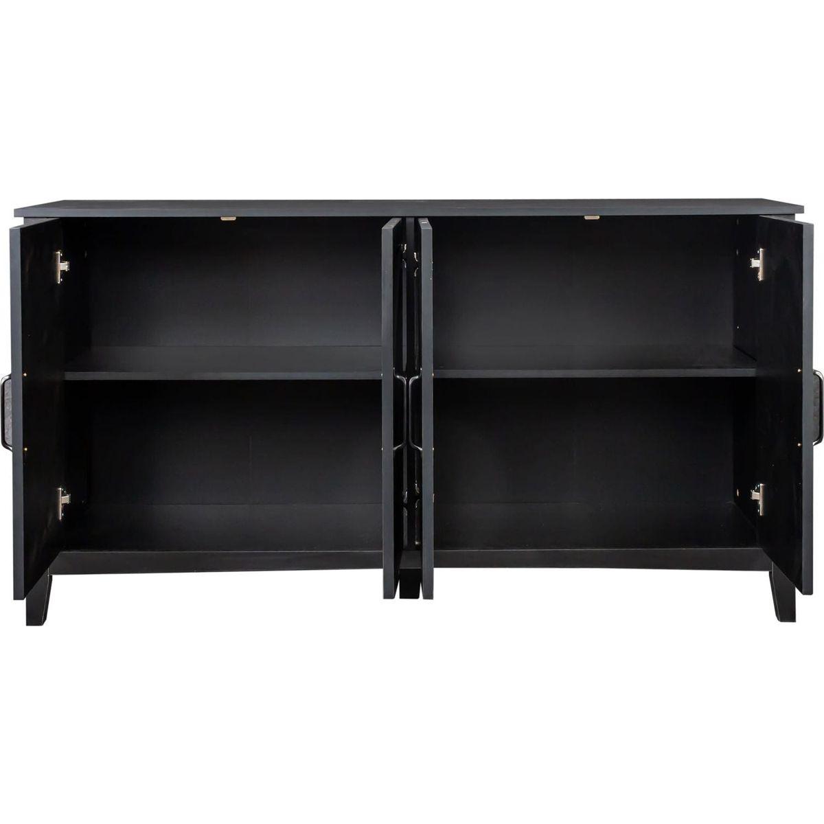 Cabinet with 4 Doors and 4 open shelgves,Freestanding Sideboard Storage Cabinet Entryway Floor Cabinet for Living Room Office Bedroom