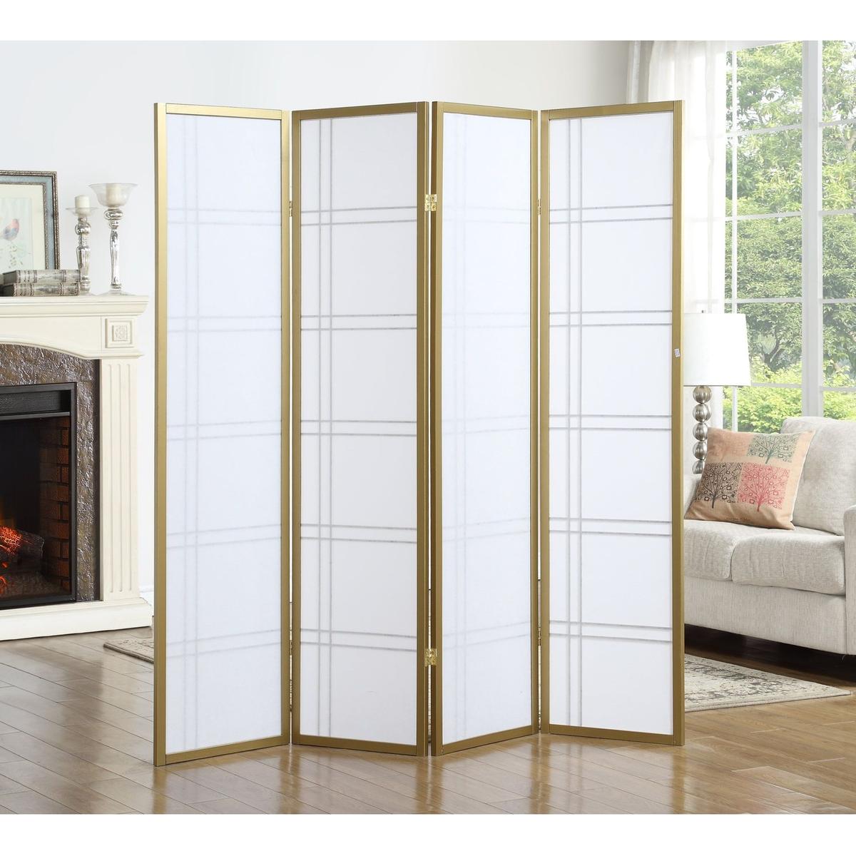 Seto 4-Panel Room Divider Screen, Gold