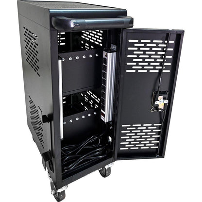 16-Compartment Removable Locking Charging Cabinet for Laptop, Chromebook-Black