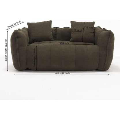 Soft beanbag chair with high resilience foam core for two people. The comfortable square recliner sofa is ideal for family members and friends engaged in games, reading, watching TV
