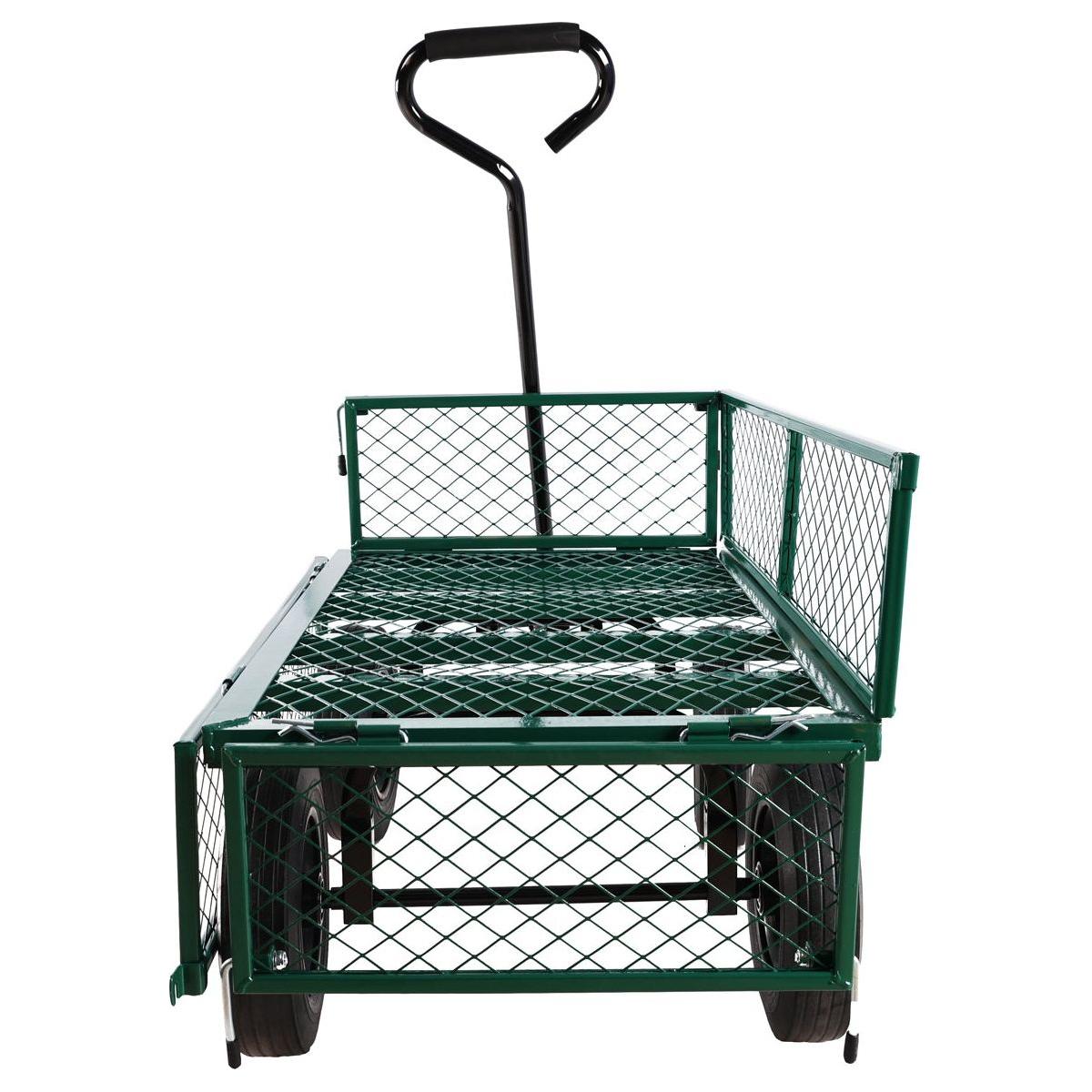 (Green solid wheels wagon cart) Solid wheels Tools cart Wagon Cart Garden cart trucks make it easier to transport firewood