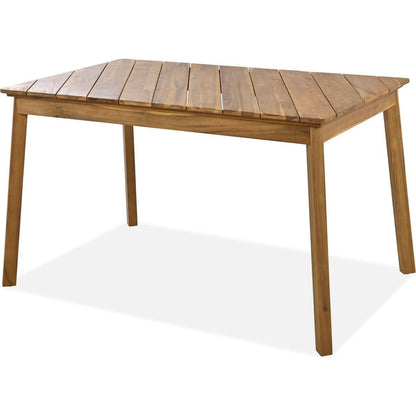 GO 3 Pieces Acacia Wood Table Bench Dining Set For Outdoor & Indoor Furniture With 2 Benches, Picnic Beer Table for Patio, Porch, Garden, Poolside, Natural