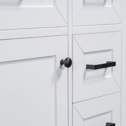 30" Bathroom Vanity with Sink Combo, White Bathroom Cabinet with Drawers, Solid Frame and MDF Board