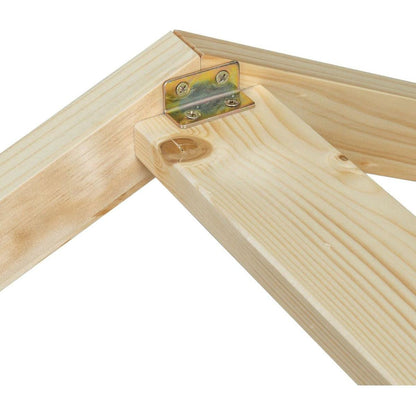 Double Twin House-Style Floor Bed with Fence, Guardrails, without door, Natural