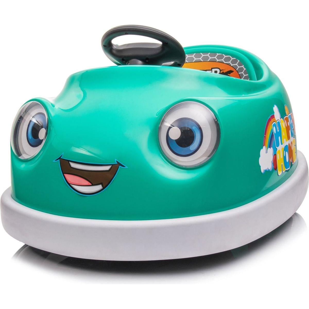 Bumper Car for Kids, 12v Dual Drive 1-6 Years Old Children's Electric Car with Pushrod Dinner Plate USB BT Music Rocking Horse Mode Anti-Collision Bumper Ride on Car