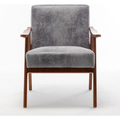 Mid-Century Modern Chair, Living Room Chair with Solid Wood Frame, Accent Chair Extra-Thick Backrest, Wingback Chair for Bedroom, Reading Room, Living Room, Lounge Chair Indoor