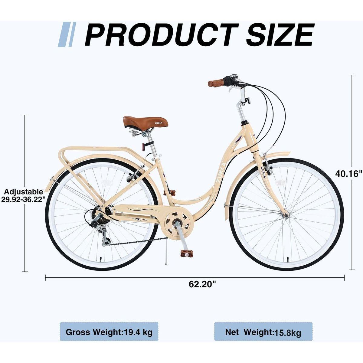 7 Speed, Steel Frame, Multiple Colors 24 Inch Ladies Bicycle