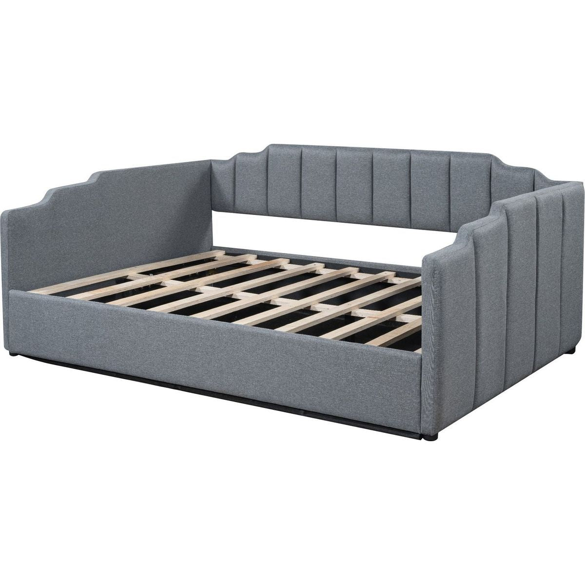 Upholstered Daybed with Underneath Storage,Full Size, Gray