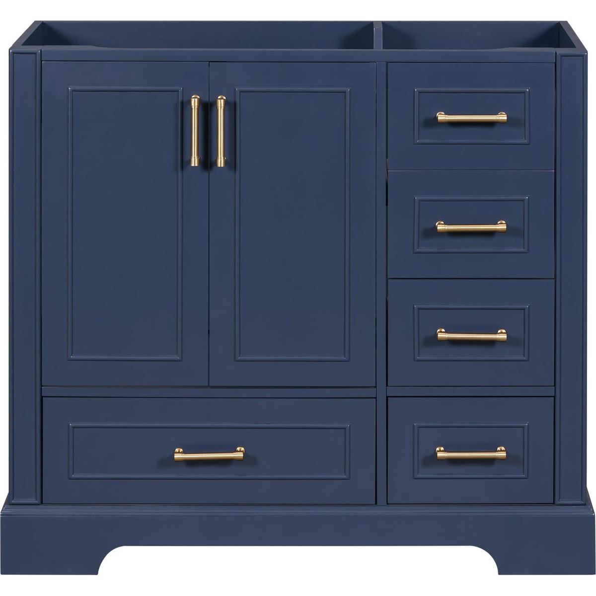 [Cabinet Only] 36" Blue Traditional Bathroom Vanity(Sink not included)