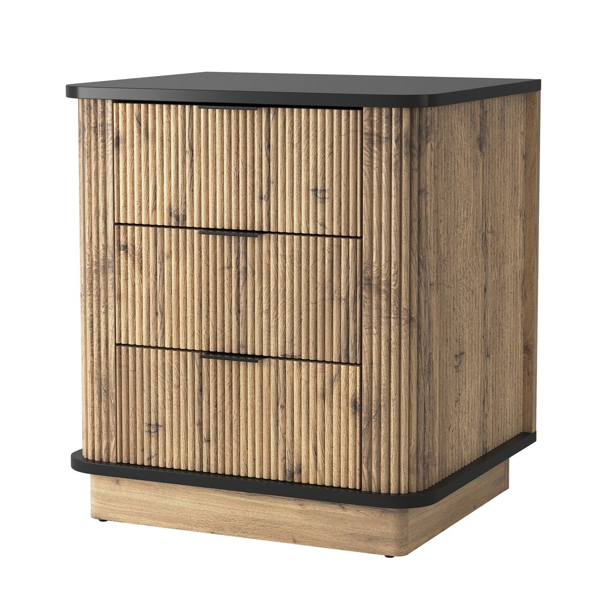 Multi-Functional Three-Drawer MDF Nightstand, Perfect for Storing Items of Different Heights, A Perfect Combination of Nature and Fashion, With Product Dimensions of 19*15.7*17.5 inches