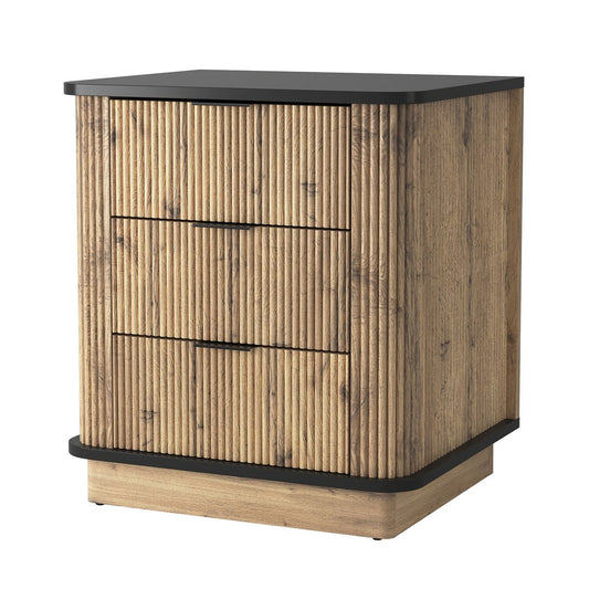 Multi-Functional Three-Drawer MDF Nightstand, Perfect for Storing Items of Different Heights, A Perfect Combination of Nature and Fashion, With Product Dimensions of 19*15.7*17.5 inches