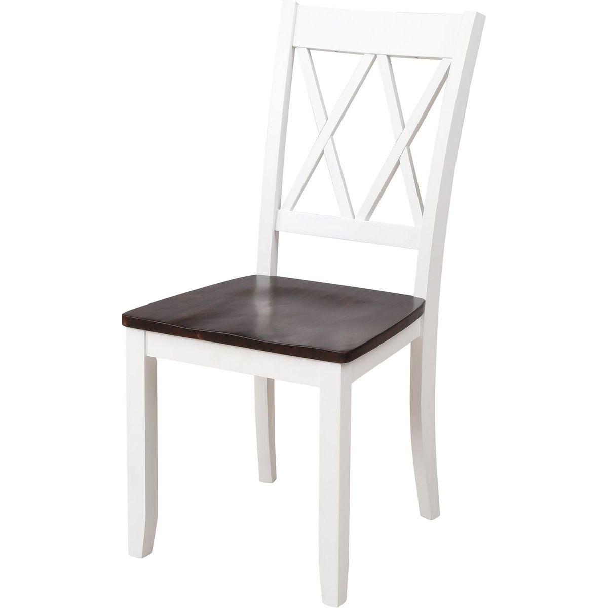 5-Piece Dining Table Set Home Kitchen Table and Chairs Wood Dining Set, White+Cherry