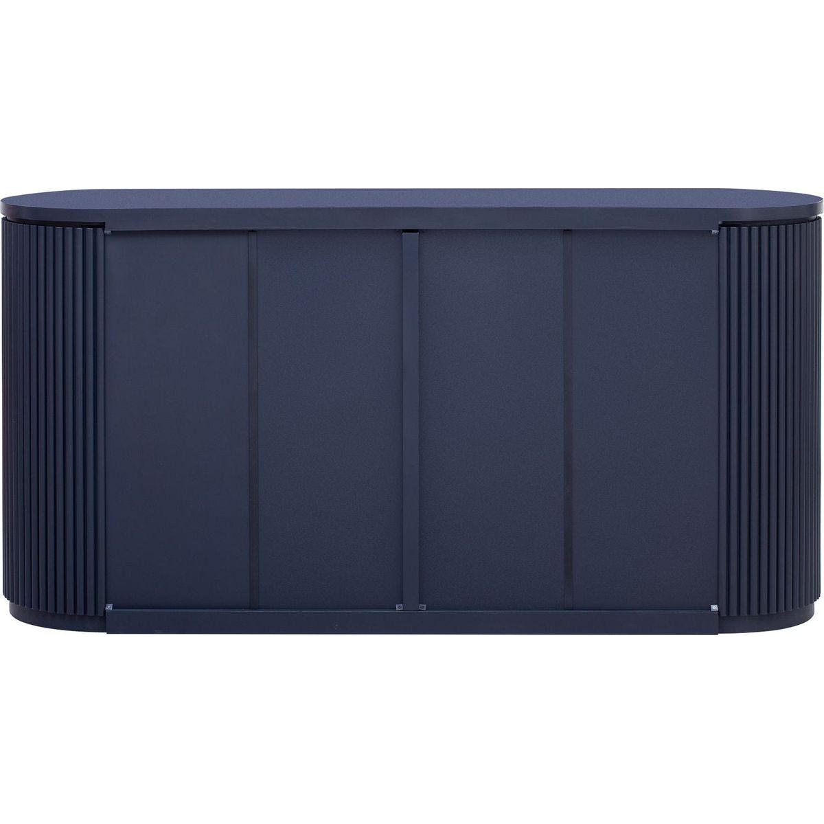 Vertical Striped Door Storage Cabinet with Metal Handles, Adjustable, Suitable for Study, Entryway and Living Room