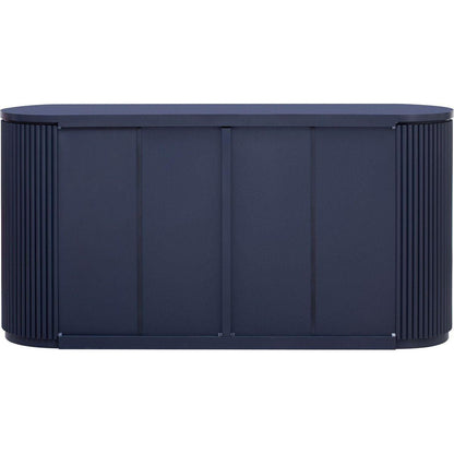 Vertical Striped Door Storage Cabinet with Metal Handles, Adjustable, Suitable for Study, Entryway and Living Room