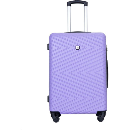 luggage 4-piece ABS lightweight suitcase with rotating wheels, 24 inch and 28 inch with TSA lock, (16/20/24/28) LIGHT PURPLE