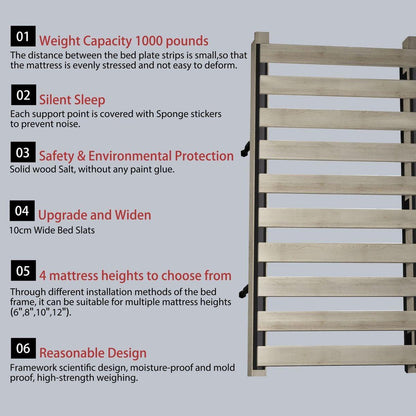 Queen Size Luxury Upholstered Platform Bed with Oversized Padded Backrest and Solid Wood Frame,suitable for Multiple heights of mattresses,Black