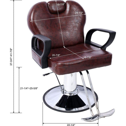 Artist hand Hair Stylist All Purpose Barber Chair for Barbershop Salon Chair,Heavy Duty Hydraulic Barber Chair Spa Furniture Shampoo Reclining Extra Wider Seat Beauty Hair Salon Equipment, brown