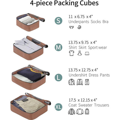 4 Piece Luggage Set Suitcase Set, ABS Hard Shell Lightweight Expandable Travel Luggage with 4 Packing Cubes, TSA Lock, Spinner Wheels for Men Women(16/20/24/28)