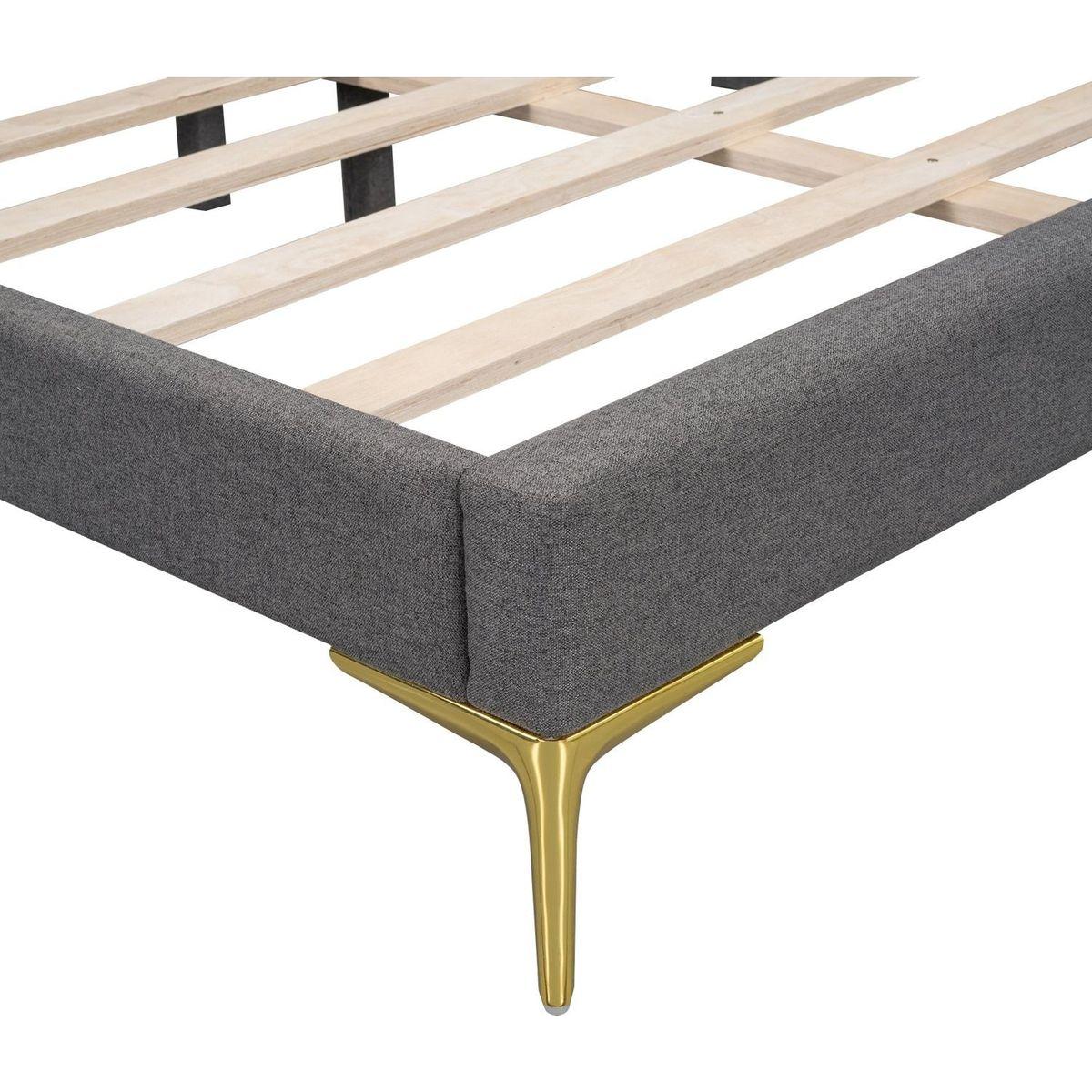 Full Size Upholstered Daybed with Headboard and Armrest, Support Legs, Grey
