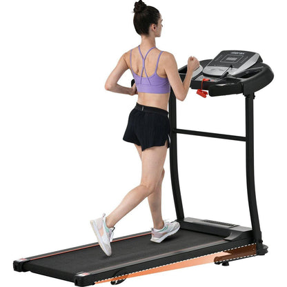 NEW Home Folding Treadmill with Pulse Sensor, 2.5 HP Quiet Brushless Motor, 7.5 MPH, 300LBS Weight Capacity Walking Jogging Machine with 3 Level Incline 12 Preset Programs for Home Gym