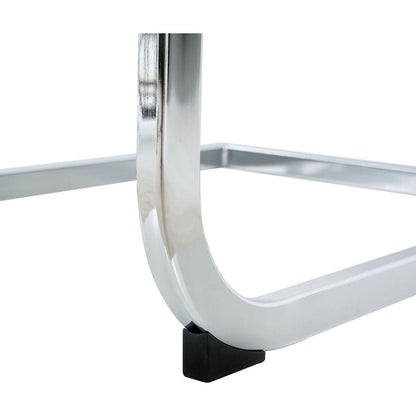 Modern Dining Chairs with Faux Leather Padded Seat Dining Living Room Chairs Upholstered Chair with Chrome Metal Legs Design for Kitchen, Living, Bedroom, Dining Room Side Chairs Set of 2