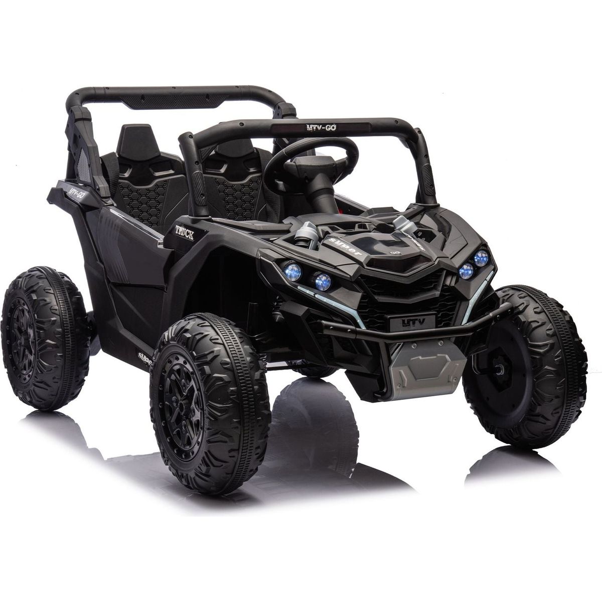 24V Two-Seater Kids Ride On UTV W/Parents Remote Control,Four-Wheel Suspension,Slow Start,Large wheel design,Anti-collision bar,Storage space,Music,USB,Bluetooth,Volume control,LED lights for Kids 3+.
