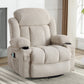 Swinging recliner massage heated sofa, with USB and 2 cup holders in side pockets, PackageA+B (BEIGE)