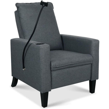Recliner Chairs for Adults, Adjustable Recliner Sofa with Mobile Phone Holder & Cup Holder, Modern Reclining Chairs Fabric Push Back Recliner Chairs for Living Room, Bedroom, Gray