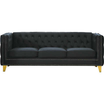 3-seater + 2-seater Combination sofa.BLACK VELVET