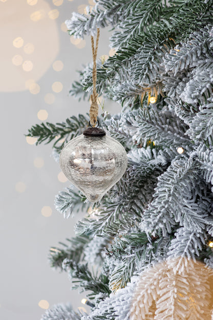 D3.9' Glass Ornament, Decorative Hanging Ball Christmas Tree Ornaments for Holiday Party Decorations, Set of 4