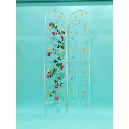 2 Pack Metal Garden Trellis 86.7" x 19.7" Rustproof Trellis for Climbing Plants Outdoor Flower Support White