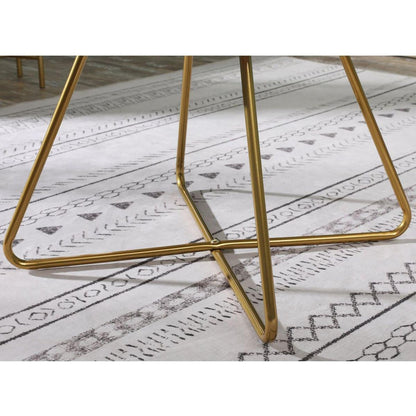 Slatina Green Silky Velvet Upholstered Accent Chair with Gold Tone Finished Base