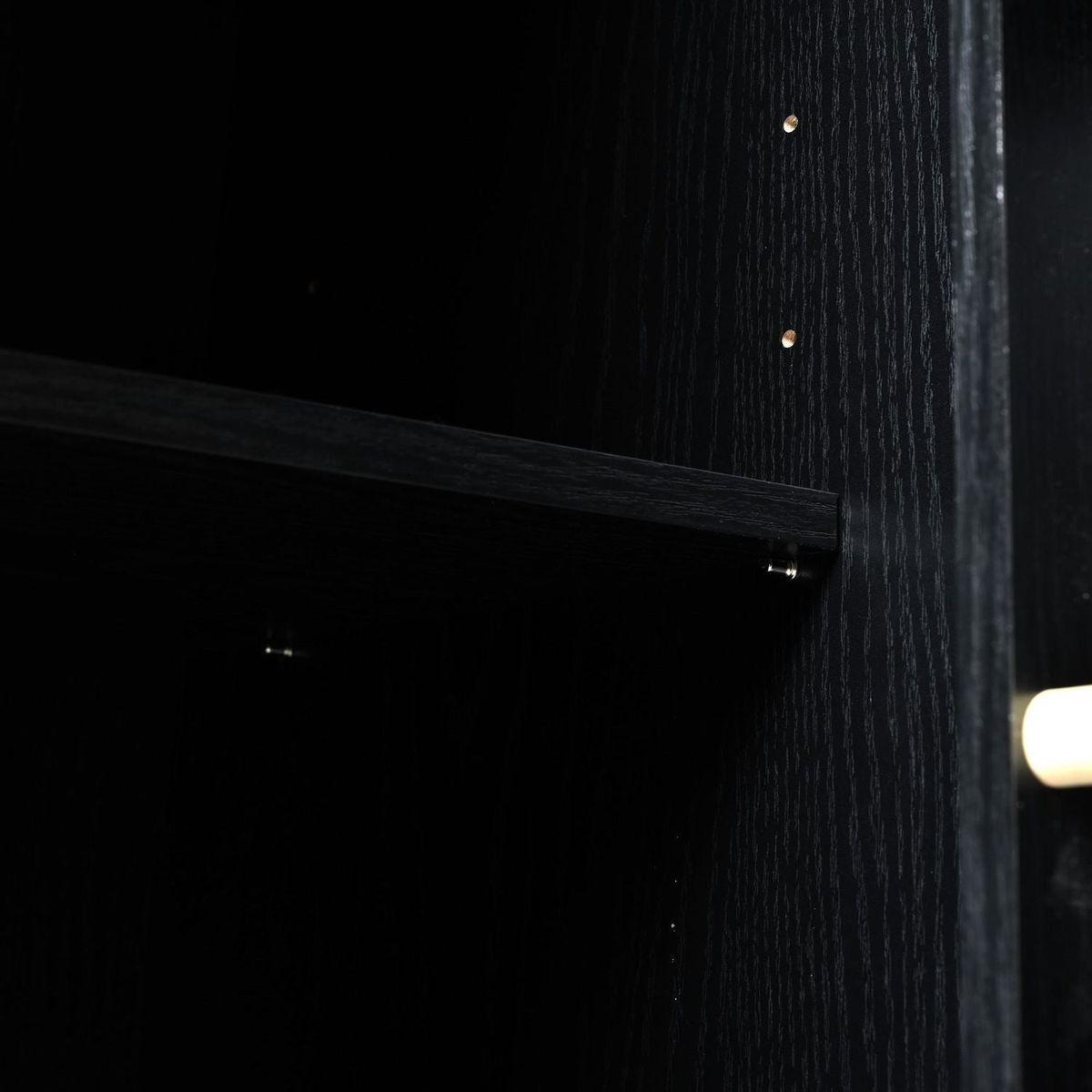 54.5" Farmhouse Kitchen Island with Power Outlet, Kitchen Storage Island with Internal Storage Rack, Drop Leaf, Spice Rack, Rolling Kitchen Cart on Wheels, for Home, Kitchen and Dining Room,Black