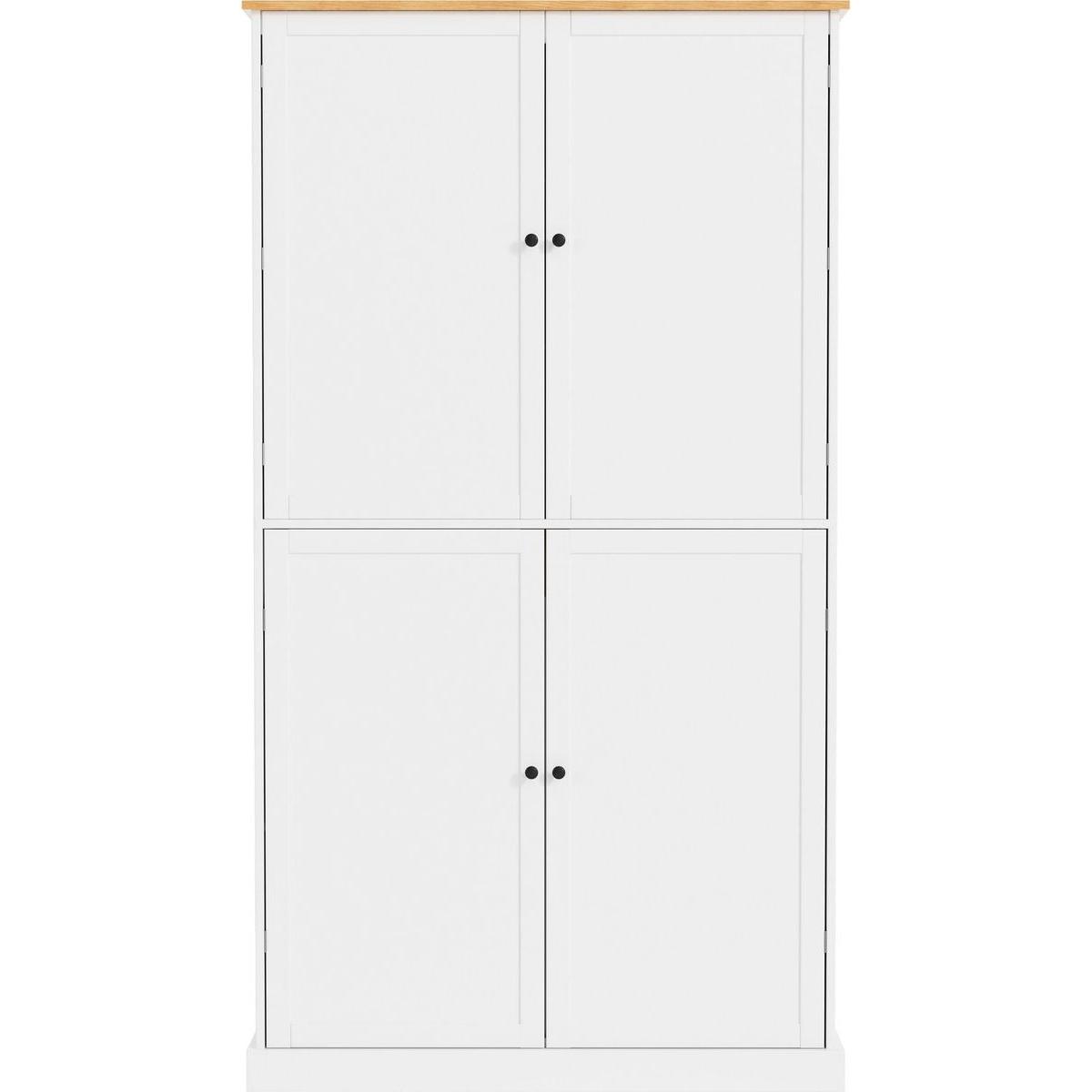 [Assembly Video Provided]40.2x20x71.3inch High Freestanding Kitchen Pantry Large Cupboard Storage Cabinet with 2 Drawers, 2 Adjustable Shelves, 8 Door Shelves for Kitchen, Dining Room,White