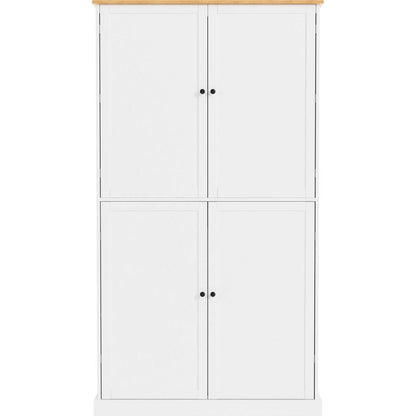 [Assembly Video Provided]40.2x20x71.3inch High Freestanding Kitchen Pantry Large Cupboard Storage Cabinet with 2 Drawers, 2 Adjustable Shelves, 8 Door Shelves for Kitchen, Dining Room,White